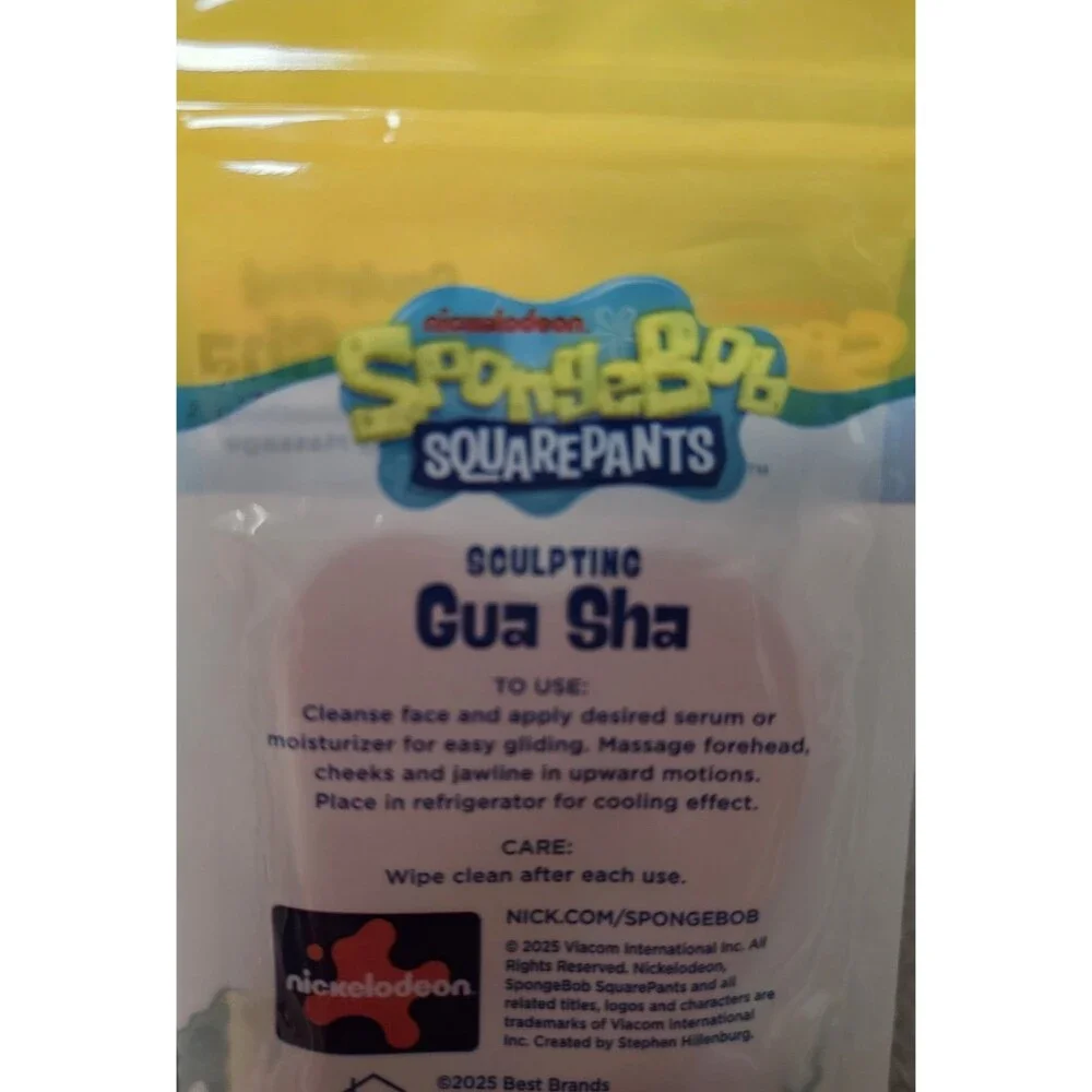 SpongeBob SquarePants Microfiber Hair Towel With Gua Sha sculpting tool SPA Day